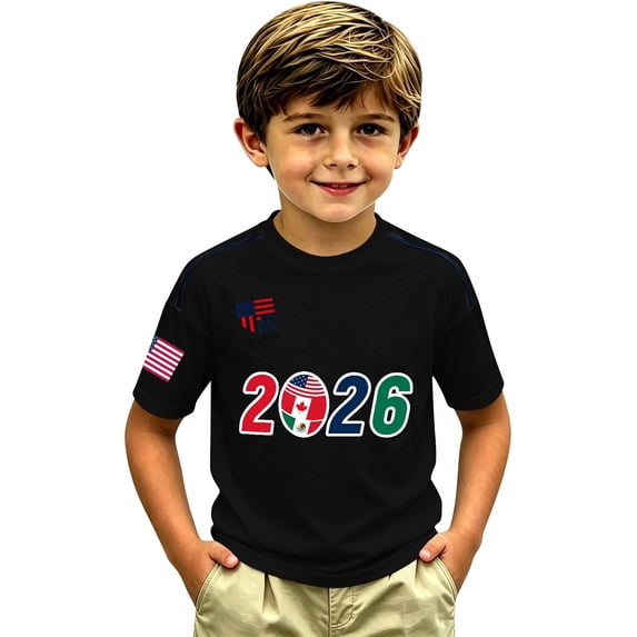 CPNG Kids Football T Shirt 2026 North America Soccer Cup Soccer T-Shirt Girls and Boys Round Neck Short Sleeve T-Shirt