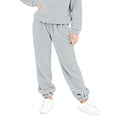thumbnail image 1 of CPNG Kids Girls Boys Fuzzy Fleece Pants Wide Leg Soft Cozy Fluffy Casual Pants Elastic Waist Solid Color Warm Plush Sweatpants(Grey,13-14 Years), 1 of 4
