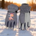 thumbnail image 1 of CPNG Kids Ski Snow Gloves Dinosaur King Print Winter Cold Weather Waterproof Windproof Warm Fleece Thermal Snowboard Sport Mittens for Boys Girls, 1 of 4