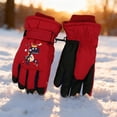 thumbnail image 1 of CPNG Kids Ski Snow Gloves Dinosaur King Print Winter Cold Weather Waterproof Windproof Warm Fleece Thermal Snowboard Sport Mittens for Boys Girls, 1 of 5