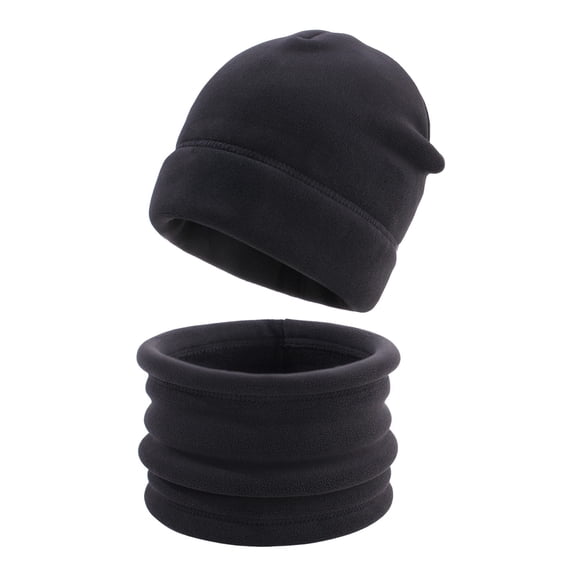 CPNG Kids Soft Cotton Hat Beanie and Scarf 2PCS Winter Warm Knit Sets Knit Cuffed Caps Scarf for Boys Girls Cold Weather Accessories Toddler Set