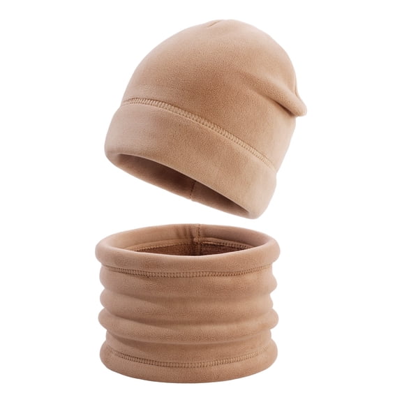 CPNG Kids Soft Cotton Hat Beanie and Scarf 2PCS Winter Warm Knit Sets Knit Cuffed Caps Scarf for Boys Girls Cold Weather Accessories Toddler Set