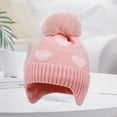 thumbnail image 1 of CPNG Knitted Baby Hat Winter Warm Boys Girls Colorful Pattern Pom Pom Ski Cap Beanie with Ear Flaps Fleece Lining Toddler Kids Hats with Pompom, 1 of 6