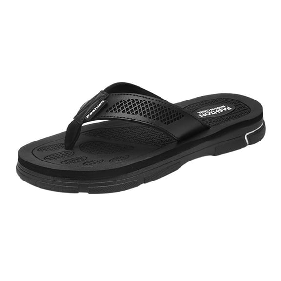 CPNG Leather Flip Flops with Arch Support for Men Comfortable Cushion Thong Geometric Slippers Lightweight Waterproof Footwear Outdoor Summer Beach Pool Shoes