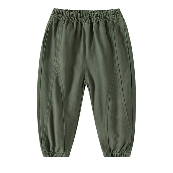 CPNG Linen Pull-On Jogger Pants Casual Pants Toddler Kid Boys Pull On Solid Sports Jogger Workout Cargo Casual Joggers Pockets Trousers Pants