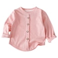 thumbnail image 1 of CPNG Little Girl Knit Sweater Pullover Toddler Button Decoration Round Neck Sweater Infant Button-Down Sweater(Pink,3-4 Years), 1 of 9