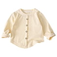thumbnail image 1 of CPNG Little Girl Knit Sweater Pullover Toddler Button Decoration Round Neck Sweater Infant Button-Down Sweater(White,7-8 Years), 1 of 9