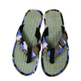 thumbnail image 1 of CPNG Men's Leather Flip Flops Summer Mat Bottom Slippers Flat Sandals Open Toe Slide Home Wooden Floor Breathable Camouflage Canvas Slippers Indoor Ring Flip Flops, 1 of 4