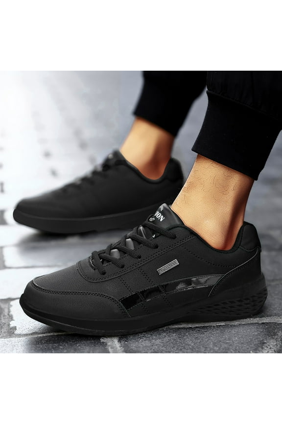 Men's Running Shoes Lace-Up Sneakers Non Slip Lightweight Comfortable Fashion Slip-On Athletic Sports Anti-Slip Low Top Walking Gym Work Shoes