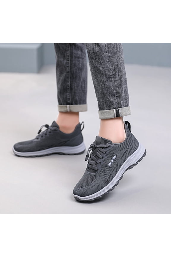 Men's Slip On Walking Shoes Wide Toe Box Road Running Comfortable Athletic Tennis Sneakers with Rubber Outsole Breathable Non Slip Athletic Gym Workout Fashion Sneakers