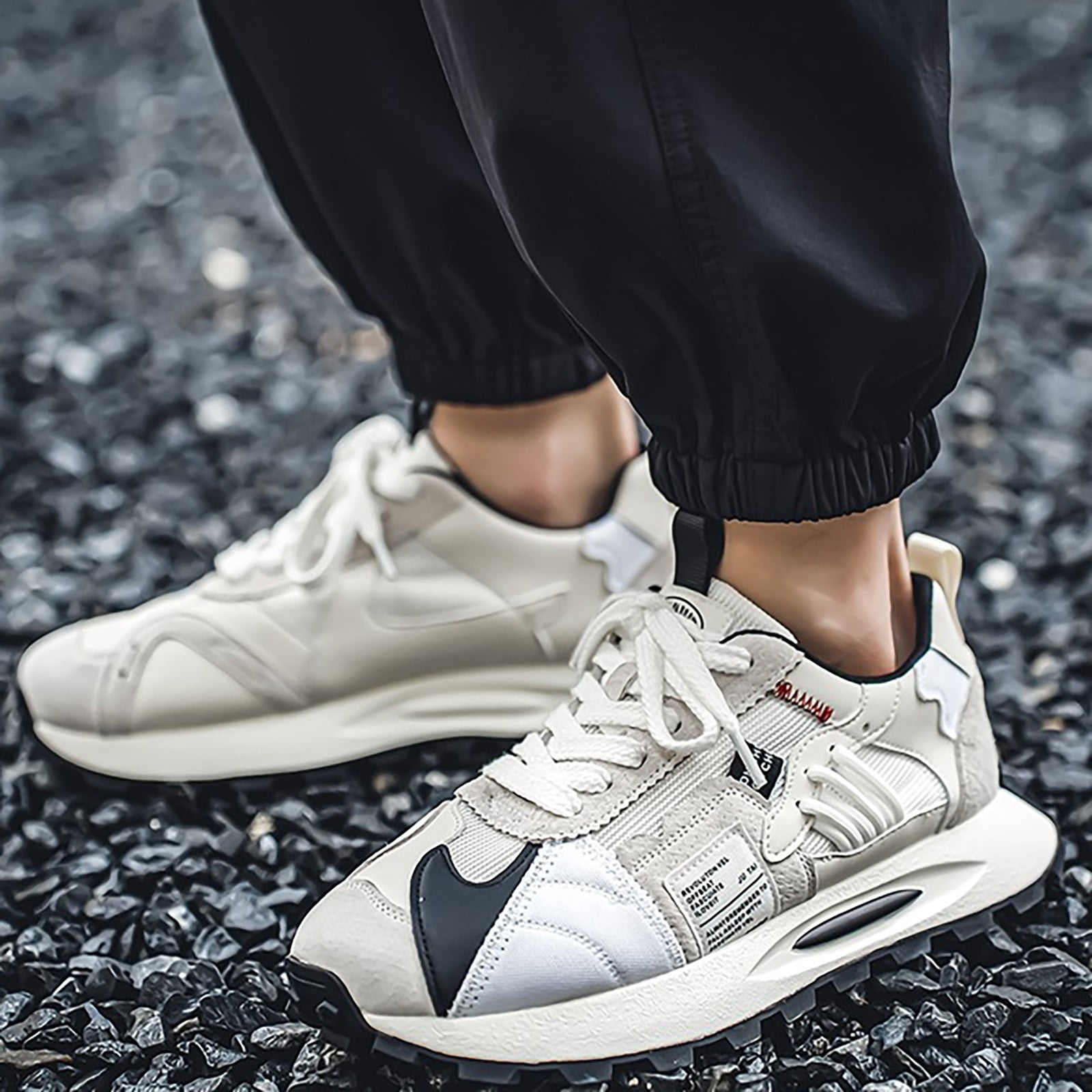 Men's Sports Casual Colorful Shoes Retro Canvas Lace up Platform Sneakers Comfortable Outdoor Tennis Running Shoes Thick Sole Breathable Creative Color