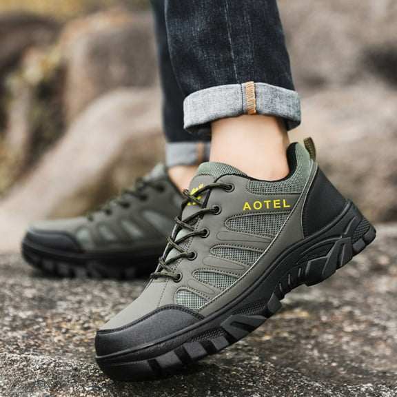 CPNG Men's Waterproof Hiking Shoes Waterproof Mountain Trekking Shoes Lightweight Anti Slip Outdoor Ankle Boots Breathable Outdoor Walking Trekking Trails Shoes