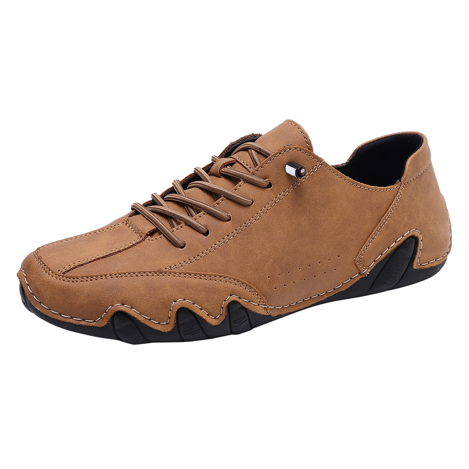 CPNG Mens Lace Up Casual Shoes, Closed Toe Hand Stitched Non Slip Wave ...