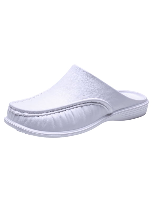 Mens Scuff Driving Loafer Shoes Slippers with Arch Support Casual Mules Open Back Shoes Comfort Slip-On Walking Close Toe Loafer Indoor Outdoor House Shoes
