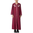 thumbnail image 1 of CPNG Muslim Girl Abaya Long Sleeve Eid Robe Dress for Kids Embroidery Islamic Kaftan Robe Lightweight Kaftan Muslim Long Gown Thobe Robe Maxi Dubai Hooded Prayer Clothes, 1 of 8