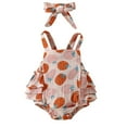 thumbnail image 1 of CPNG Newborn Baby Girls 2 Piece Outfits Strawberry Pattern Sleeveless Bodysuit Rompers and Headwear Set(Pink,18-24 Months), 1 of 6