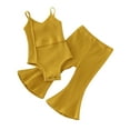 thumbnail image 1 of CPNG Newborn Baby Girls Summer Knitted Outfit Solid Color Sleeveless Sling Rompers and Flared Trousers 2 Piece Set(B,6-12 Months), 1 of 6