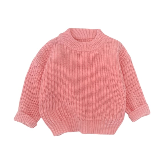 CPNG Newborn Infant Baby Girls Ribbed Knit Sweater Shirt Solid Color Long Sleeve Thermal Pullover Tops Spring Autumn Casual Sweaters
