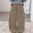 thumbnail image 1 of CPNG Oversized Corduroy Pants for Kids Wide Leg Mid Rise Elastic Waist Loose Comfy Trousers with Pockets Streetwear Spring Trendy Casual Pants, 1 of 4