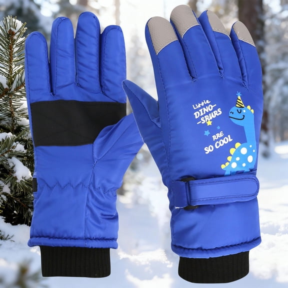 CPNG Ski Gloves for Kids Waterproof Snow Gloves Cycling Non-Slip Cotton Fleece Lined Gloves Cold Weather, Touchscreen Snowboard Glove