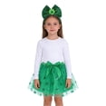 thumbnail image 1 of CPNG St. Patrick's Day Costume Set Green Tulle Skirt & Glitter Bow Headband Set - Party Costume, Dance Performance Outfit(Pink,5-7 Years), 1 of 4