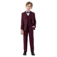 thumbnail image 1 of CPNG Teen Boys Toddler Gentleman Kids Formal Outfits Long Sleeve Suit Clothing Shirt Vest Pant Bow Tie Wedding Outfit(Wine,18-24 Months), 1 of 5