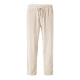 thumbnail image 1 of CPNG Teenagers Boys Straight Wide Leg Pants Drawstring Elastic Waist Corduroy Loose Boys' Pants Sweatpants(Beige,7-8 Years), 1 of 7
