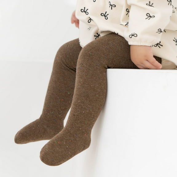 CPNG Toddler Baby Girls Solid Color Tights Thick Knit Winter Footed Leggings Warm Organic Soft Cotton Silky Toes Stockings Pantyhose