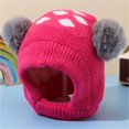 thumbnail image 1 of CPNG Toddler Beanie Baby Kids Fleece Lined Knitted Beanie with Face Mask & Pom Pom Warm Winter Hat Knit Cap for Boys Girls Soft Cozy Infant Hat, 1 of 6