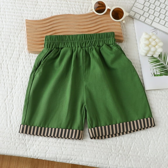 CPNG Toddler Boys Baggy Cotton Casual Outwear Fashion Shorts Kids Stretchy Soft Breathable Elastic Waist Short Trousers Baby Youth Soccer Clothing