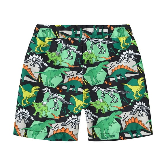 CPNG Toddler Boys Swim Trunks Quick Dry Swim Board Shorts Camouflage T-Rex Dinosaur Bone Paw Graphic Beach Lightweight Swimsuit Bottom Swim Shorts Bathing Suit