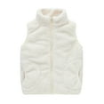 thumbnail image 1 of CPNG Toddler Fuzzy Sherpa Fleece Vest Cute Sherpa Sleeveless Waistcoat Lightweight Solid Color Cute Jacket Winter Warm Faux Fur Boys Girls Outerwear with Pocket, 1 of 8