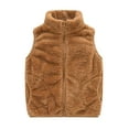 thumbnail image 1 of CPNG Toddler Fuzzy Sherpa Fleece Vest Cute Sherpa Sleeveless Waistcoat Lightweight Solid Color Cute Jacket Winter Warm Faux Fur Boys Girls Outerwear with Pocket, 1 of 8