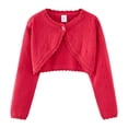 thumbnail image 1 of CPNG Toddler Girls Cardigan Shrug Sweater Bolero Shrug Baby Kids Hollow Out Long Sleeve Cropped Dress Up Button Cover Up Cropped Tops Closure Jacket Tops, 1 of 9