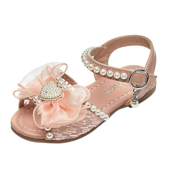 CPNG Toddler Girls Sandals Open Toe Ankle Strap Dress Shoes with Glitter Rhinestone for Wedding Party Toddler Kids Princess Shoes