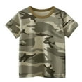 thumbnail image 1 of CPNG Toddler Kids Boys Girls Short Sleeved Crewneck T-Shirt Striped Camosuflage Casual Tops Summer Classic Tees(Camouflage,1-2 Years), 1 of 5