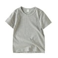 thumbnail image 1 of CPNG Toddler Little Boys Girls Summer Short Sleeved Solid Color T-Shirt Crewneck Comfortable and Breathable Tops(Grey,6-7 Years), 1 of 9