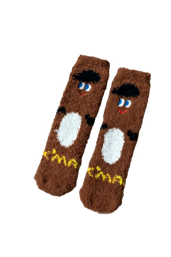 Ugly Christmas Socks for Boys Girls Festive Patterns Striped Fuzzy Socks Cute Coral Fleece Cozy Warm Crew Socks Christmas Fluffy Slipper Sock
