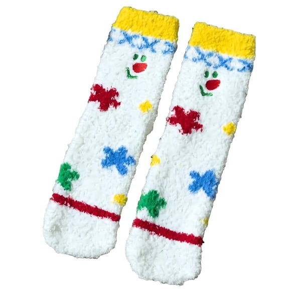CPNG Ugly Christmas Socks for Boys Girls Festive Patterns Striped Fuzzy Socks Cute Coral Fleece Cozy Warm Crew Socks Christmas Fluffy Slipper Sock