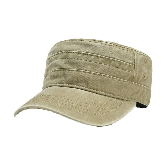 CPNG Vintage Washed Denim Military Caps Cotton Flat Top Cap Outdoor Sports Baseball Cap Casual Summer Beach Sun Hat Unisex