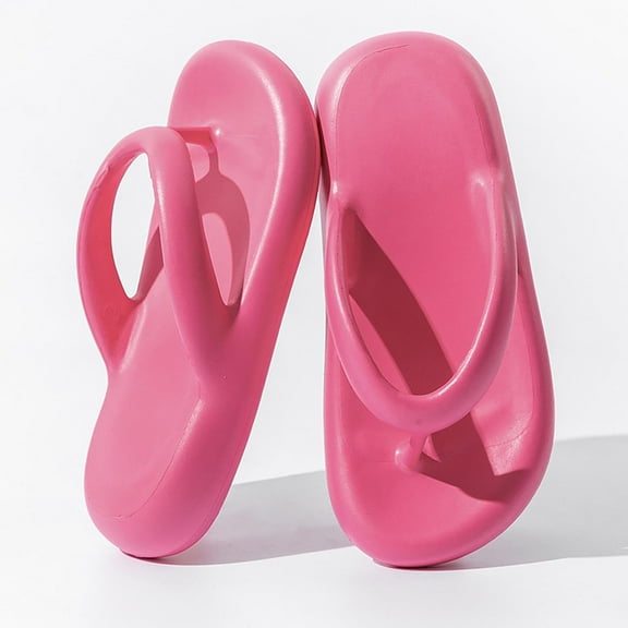 CPNG Women Cloud Flip Flops Lightweight Thicken Sole Pillow Slippers Cute Cushioned Slippers Soft Foam Non-Slip Cozy Shower Bathroom Slides Outdoor Sandals