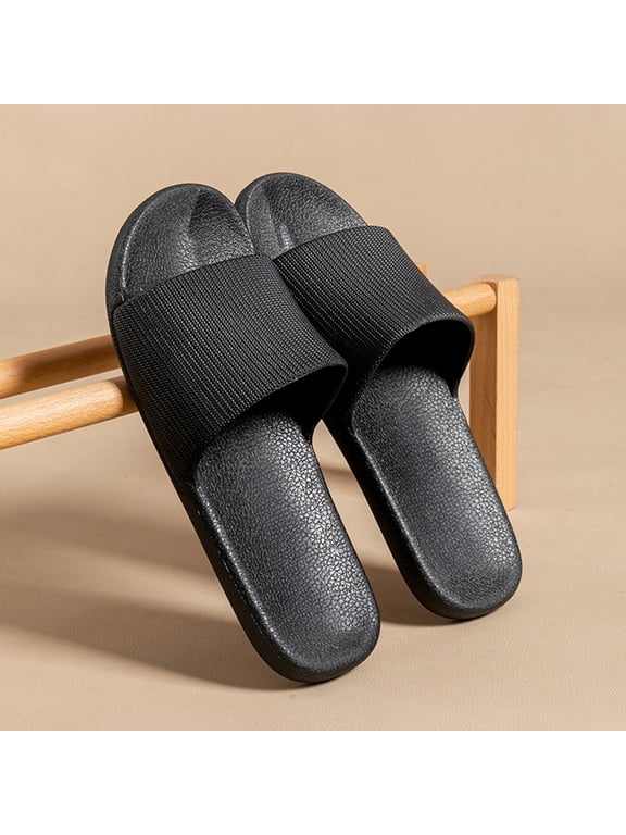 Women Cloud Slides Leather Slides Summer Slip On House Slipper Quick-Drying Fashion Wide Width Beach Travel Sandals Round Toe Non Slip Platform Sandal