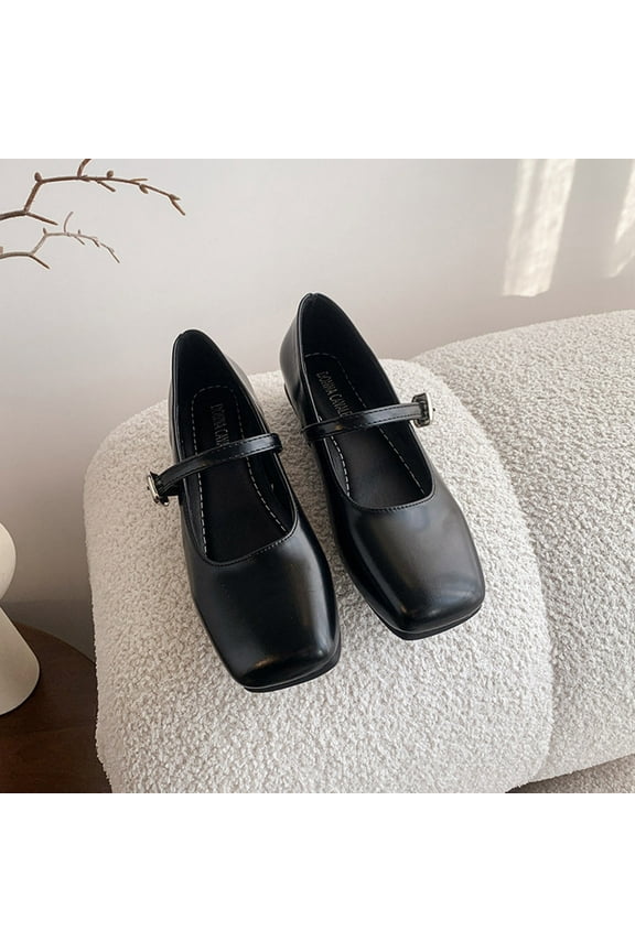 Women Mary Jane Square Toe Casual Soft Ballet Flats - Comfortable Ankle Strap Slip On Buckle Chinese Style Ballet Flats Fashion Casual Walking Shoes