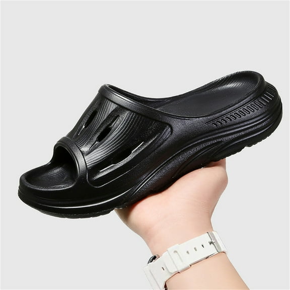 CPNG Women Men’s Adult Recovery Lightweight Solid Slides Plantar Fasciitis Thick Cushion Sandals with Arch Support Orthotic Athletic Comfortable Slippers Indoor Outdoor