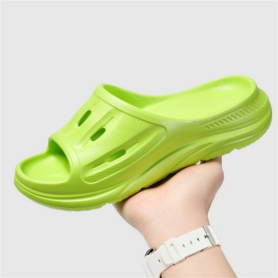 CPNG Women Men’s Adult Recovery Lightweight Solid Slides Plantar Fasciitis Thick Cushion Sandals with Arch Support Orthotic Athletic Comfortable Slippers Indoor Outdoor