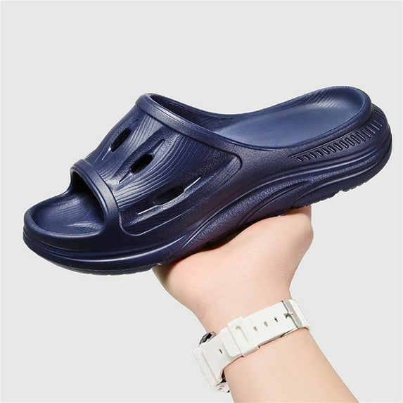 CPNG Women Men’s Adult Recovery Lightweight Solid Slides Plantar Fasciitis Thick Cushion Sandals with Arch Support Orthotic Athletic Comfortable Slippers Indoor Outdoor