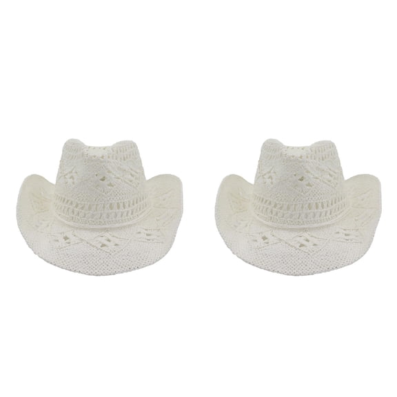 CPNG Women Straw Cowboy Hats, Sparkly Western Cowgirl Hat for Holiday, Foldable Vacation Beach Sun Hat with Wide Brim for Summer