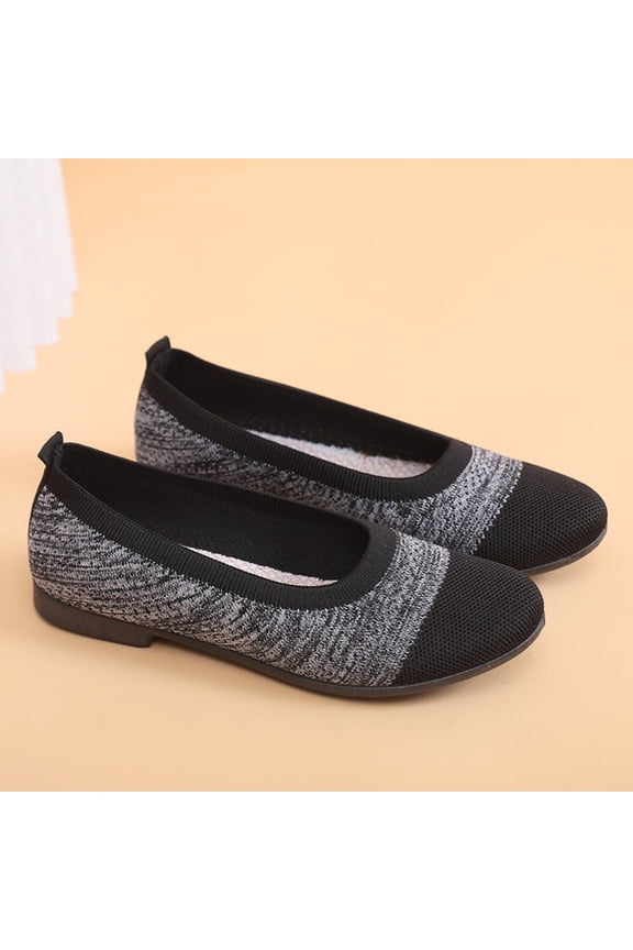 Women Walking Shoes Pointed Toe Lightweight Soft Slip On Mesh Flat Shoes Woven Orthopedic Soft Arch Support Breathable Work Office Sneakers