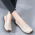 thumbnail image 1 of CPNG Women's Casual Soft Genuine Leather Flats Shoes Slip On Lightweight Tendon Sole Casual Shoes Loafers Slip-Ons Softsole Driving Walking Boat Shoes, 1 of 8