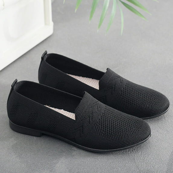 CPNG Women's Loafers Comfortable Solid Color Breathable Mesh Round Toe Memory Foam Dressy Shoes Fashion Hiking Workout Sneakers Casual Wedges Shoes
